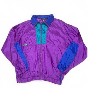 Vintage Columbia Purple and Blue Windbreaker Jacket Size Large